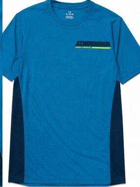 Under Armour Teal & Navy Athletic Tee with Lime Accent